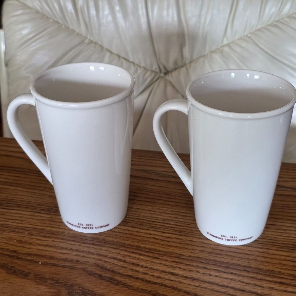 New 2 Set STARBUCKS COFFEE EST 1971 Grande 16 Ounce MUG TEA CUP Coffee Mug 2010 - Picture 3 of 12